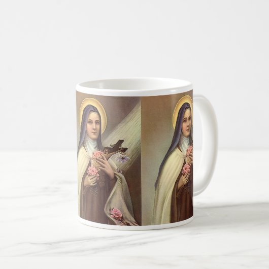 ヴィンテージ宗教復活祭、十字架の修道女 コーヒーマグカップ (正面右)