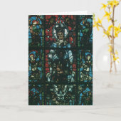 ヴィンテージ宗教教会ステンドグラス窓 カード (黄色い花)