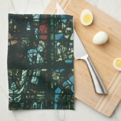 ヴィンテージ宗教教会ステンドグラス窓 キッチンタオル (四つ折り)