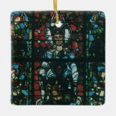 ヴィンテージ宗教教会ステンドグラス窓 セラミックオーナメント (正面)