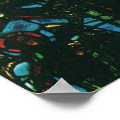 ヴィンテージ宗教教会ステンドグラス窓 ポスター (角)