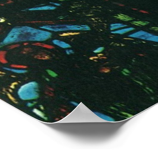 ヴィンテージ宗教教会ステンドグラス窓 ポスター (角)