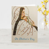 ヴィンテージ宗教母の日の挨拶状 カード (黄色い花)