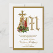 ヴィンテージ宗教的なクリスマスヴァージンメアリーイエス シーズンカード (正面)