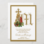 ヴィンテージ宗教的なクリスマスヴァージンメアリーイエス シーズンカード (正面/裏面)