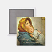 ヴィンテージ宗教的なクリスマスヴァージンメアリー&イエス マグネット (正面/裏面)
