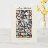 ヴィンテージ宗教的なクリスマス出生キリスト教の喜び カード (黄色い花)