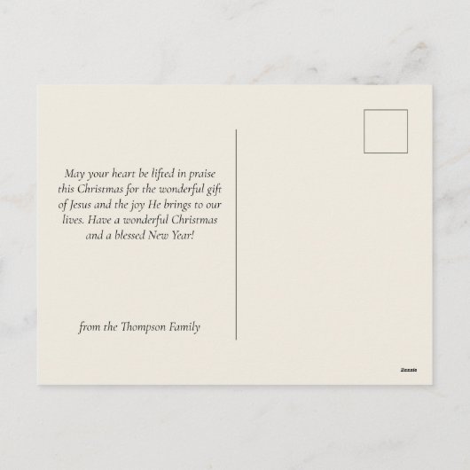ヴィンテージ宗教的なクリスマス出生キリスト教の喜び シーズンポストカード (裏面)