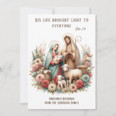 ヴィンテージ宗教的なクリスマス出生フローラ シーズンカード (正面)