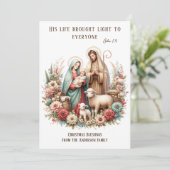 ヴィンテージ宗教的なクリスマス出生フローラ シーズンカード (スタンド正面)