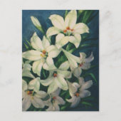 ヴィンテージ宗教的な復活祭の挨拶、ユリの花 シーズンポストカード (正面)