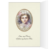 ヴィンテージ宗教的イエズスの水の色ピンクのバラ (内側 (左))