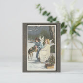 ヴィンテージ宗教的クリスマスカード ポストカード (スタンド正面)