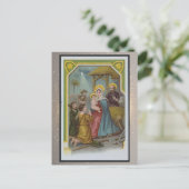 ヴィンテージ宗教的クリスマスカード ポストカード (スタンド正面)