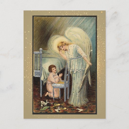 ヴィンテージ宗教的クリスマスカード ポストカード (正面)