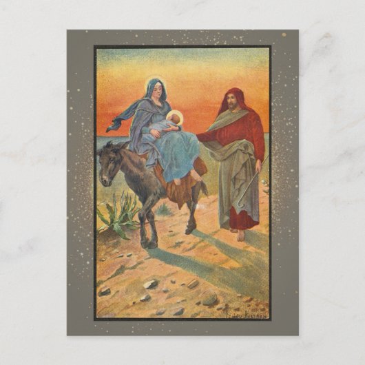 ヴィンテージ宗教的クリスマスカード ポストカード (正面)