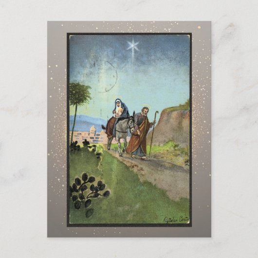 ヴィンテージ宗教的クリスマスカード ポストカード (正面)