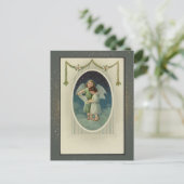 ヴィンテージ宗教的クリスマスカード ポストカード (スタンド正面)