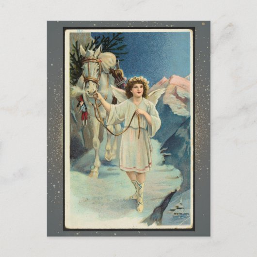 ヴィンテージ宗教的クリスマスカード ポストカード (正面)