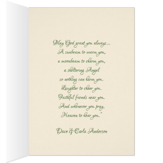 ヴィンテージ宗教的セントパトリック・シャムロック祈りの言葉 (内側 (右))