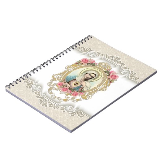 ヴィンテージ宗教的ヴァージンメアリーバラ ノートブック (左側)