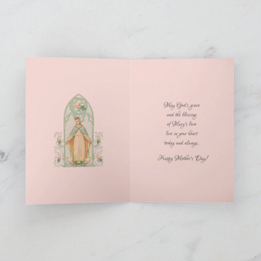 ヴィンテージ宗教的ヴァージンメアリーマザーズのデイカード シーズンカード (内部)