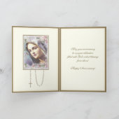 ヴィンテージ宗教的ヴァージンメリーアニバーサリーヌン カード (内部)