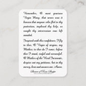 ヴィンテージ宗教的ヴァージンメリーカトリック祈りの言葉 プレイスカード (裏面)