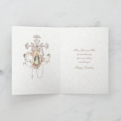 ヴィンテージ宗教的ヴァージンメリーカトリック誕生日 カード (内部)