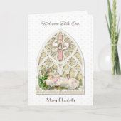 ヴィンテージ宗教的新生児ガールヴァージンメアリー カード (正面)