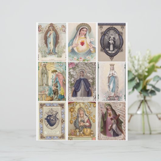 ヴィンテージ宗教的祈りの言葉カードクリップアート (スタンド正面)