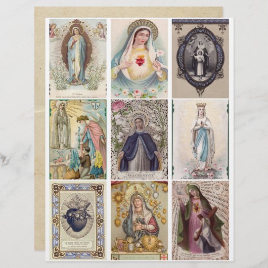 ヴィンテージ宗教的祈りの言葉カードクリップアート (正面/裏面)