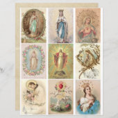 ヴィンテージ宗教的祈りの言葉カードクリップアート (正面/裏面)