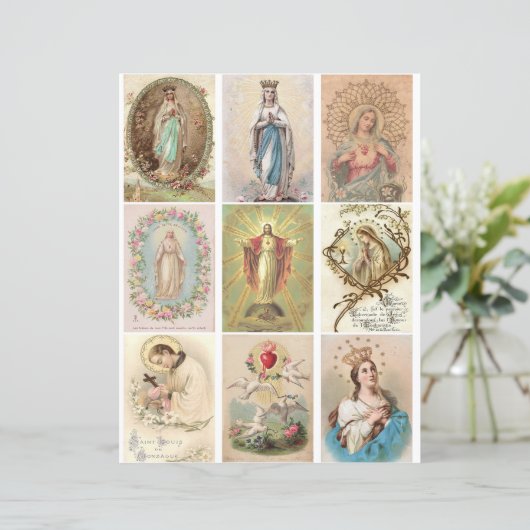 ヴィンテージ宗教的祈りの言葉カードクリップアート (スタンド正面)