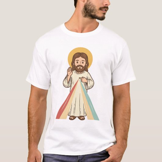 ヴィンテージ宗教的祝福ベクターTシャツデザイン1 Tシャツ (正面)