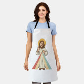 ヴィンテージ宗教的祝福ベクターTシャツデザイン_1 エプロン (着用した状態)