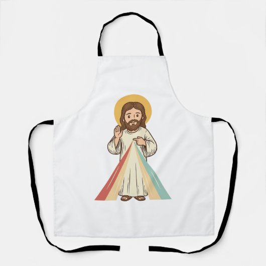 ヴィンテージ宗教的祝福ベクターTシャツデザイン_1 エプロン (正面)
