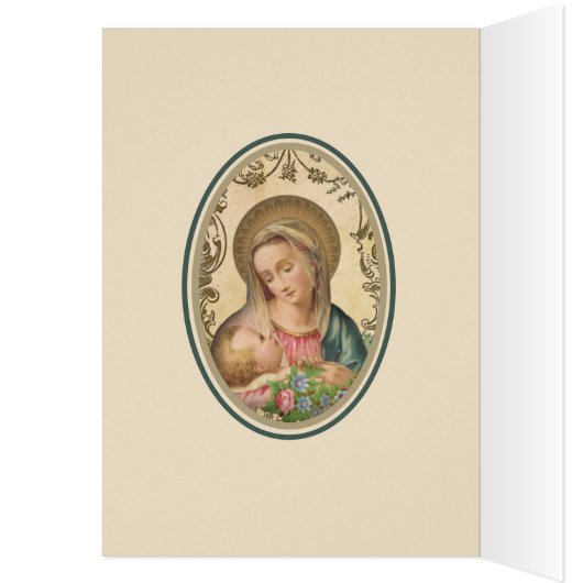 ヴィンテージ宗教的賛美ヴァージンマリーベビーイエス (内側 (左))