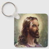 ヴィンテージ宗教的、ハローとイエスキリストポートレート キーホルダー (正面)
