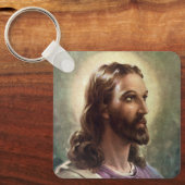 ヴィンテージ宗教的、ハローとイエスキリストポートレート キーホルダー (正面)