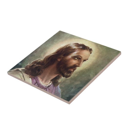ヴィンテージ宗教的、ハローとイエスキリストポートレート タイル (側面)