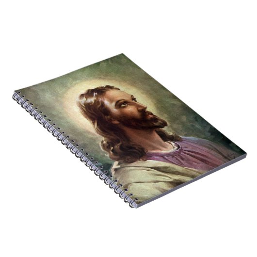 ヴィンテージ宗教的、ハローとイエスキリストポートレート ノートブック (右側)