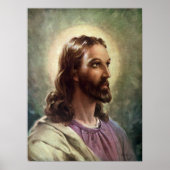 ヴィンテージ宗教的、ハローとイエスキリストポートレート ポスター (正面)