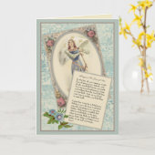 ヴィンテージ宗教聖ジョアン・オブ・アーク祈りの言葉カード カード (黄色い花)