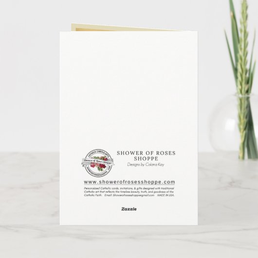 ヴィンテージ宗教聖テレースバレンタイン祈りの言葉 シーズンカード (裏面)