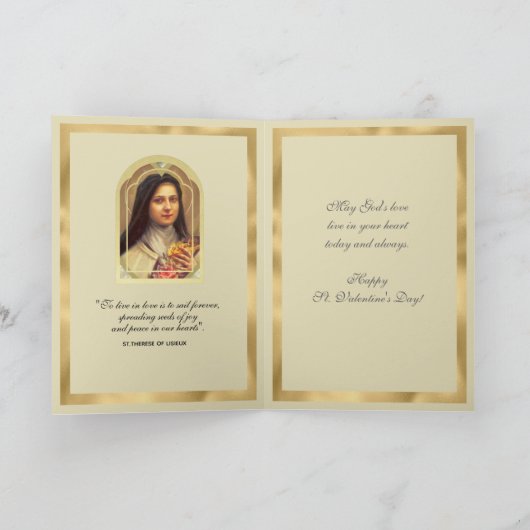 ヴィンテージ宗教聖テレースバレンタイン祈りの言葉 シーズンカード (内部)