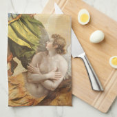 ヴィンテージ宗教聖ミカエルはルシファーを倒す キッチンタオル (四つ折り)