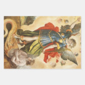 ヴィンテージ宗教聖ミカエルはルシファーを倒す ラッピングペーパーシート (正面)