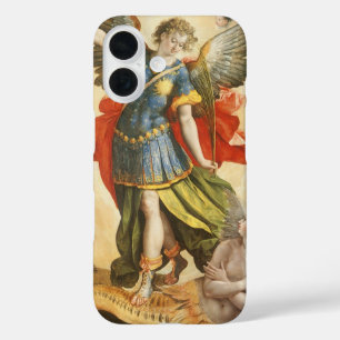ヴィンテージ宗教聖ミカエルはルシファーを倒す iPhone 16ケース