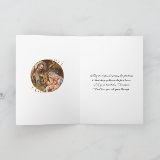 ヴィンテージ宗教聖ヨセフヴァージンメアリーイエス シーズンカード (内部)